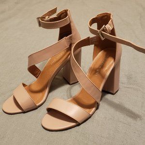 Blush Madden Girl Strappy Heels Size 7.5